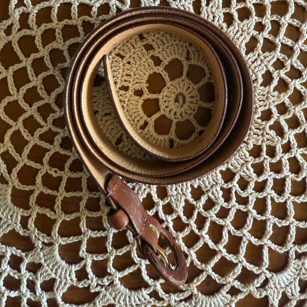 Dior Brown Leather Belt with Gold Buckle - Picture 2 of 16